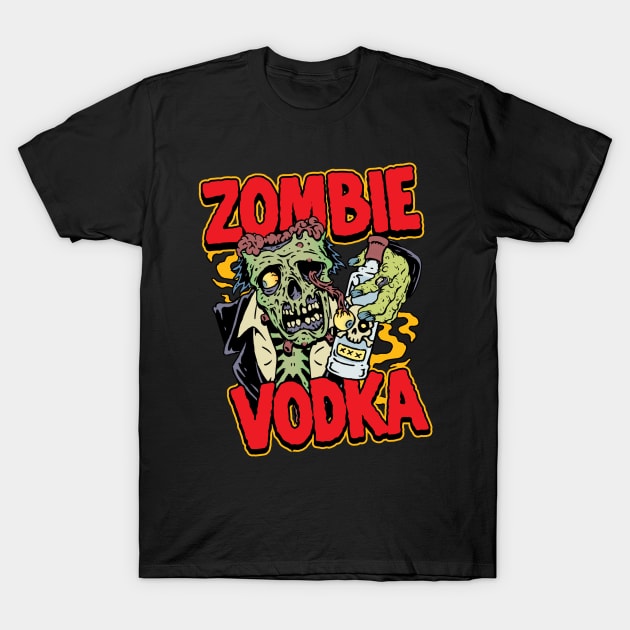 Zombie Vodka T-Shirt by MonstersandMartians